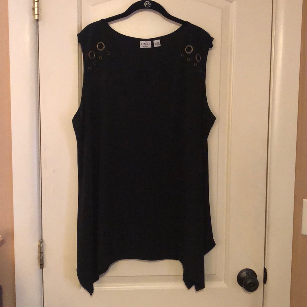 Black poly/spandex sleeveless top